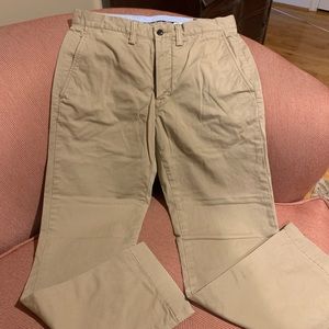 Polo, flat front khaki pants